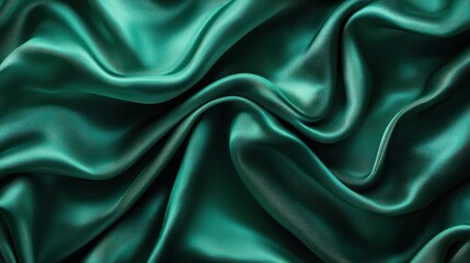 Obraz premium Smooth elegant green satin texture abstract background. (1)