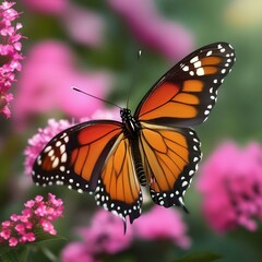 Naklejka premium monarch butterfly on flower