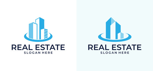 Fototapeta premium Design inspiration illustration vector logo apartment real estate building.
