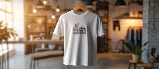 Fototapeta premium White T-Shirt with Unique Design, Perfect for Casual Wear