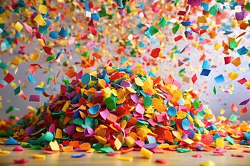 Obraz premium An explosion of colorful paper confetti
