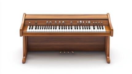 Fototapeta premium Piano Isolated on White Background with Work Path for Music Equipment Design