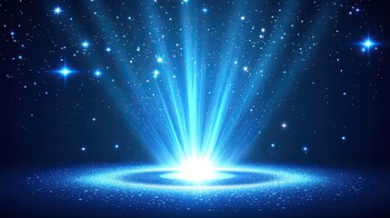 Celestial Light Beams Erupting From Galactic Core