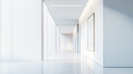 Obraz premium Elegant minimalist hallway with minimal decor. Featuring a clean, open design with sleek lines