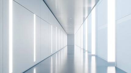 Obraz premium Elegant minimalist hallway with minimal decor. Featuring clean lines and an open design