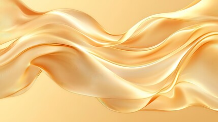 Obraz premium Abstract Golden Waves Flowing Smoothly Across