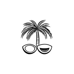 Coconut Color Line Icon. Editable Stroke.