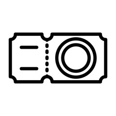 Golden Ticket Vector Line Icon Design