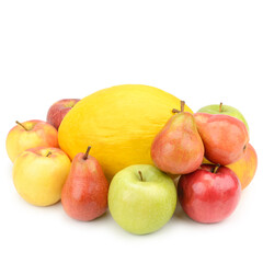 Set of fruits isolated on a white.
