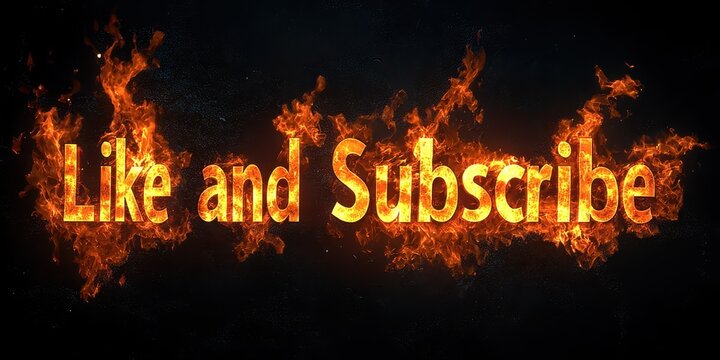 Like and subscribe logo engulfed in vibrant flames for engaging content