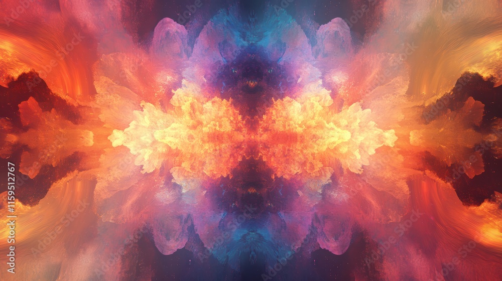 Poster Vibrant explosion of colors creates a mesmerizing abstract background ideal for text placement and visual impact. Generative AI