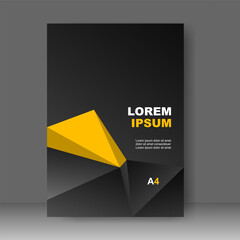 Book cover design triangle modern colorful style. Annual report. Brochure template, catalog. Simple Flyer promotion. magazine. Vector illustration