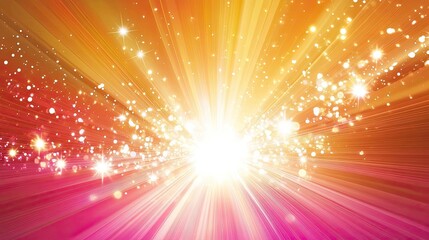 Radiant Light Burst Pink Orange Background