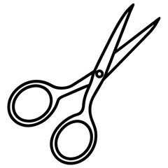 Silhouette of Surgical Scissors on White Background