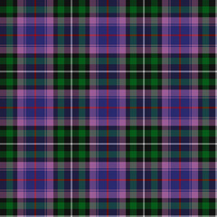 Purple, Green, Red, Blue, Black, White Tartan Weave Pattern - Tile	