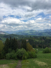 Rolling hills and clouds scenery
