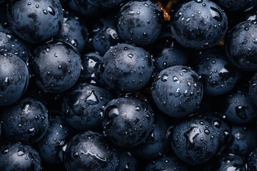 濡れたブラックベリーのクローズアップとフレッシュ感