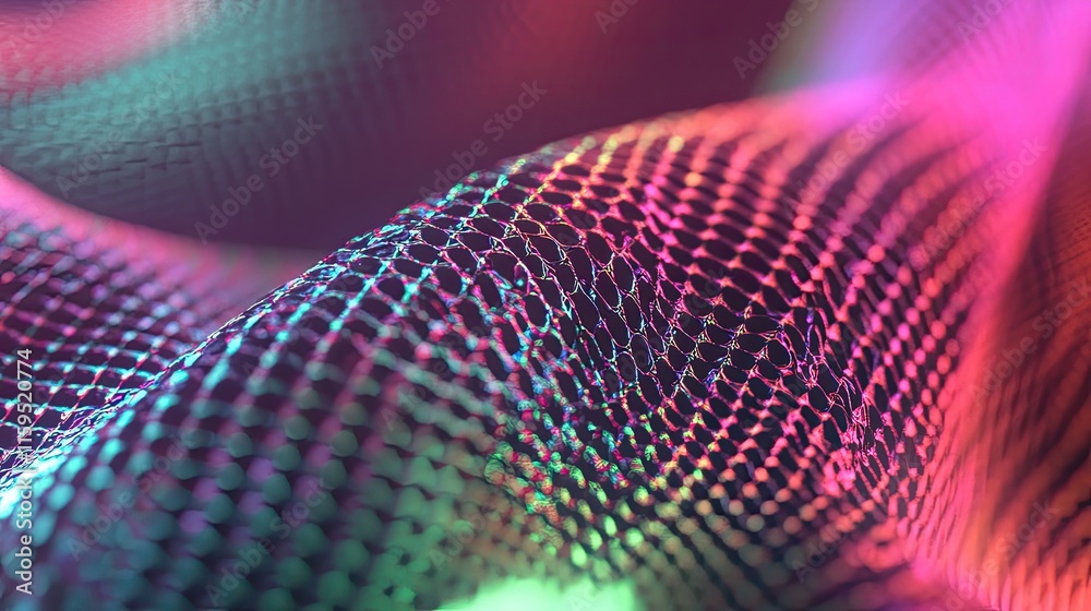 Poster abstract iridescent grid pattern texture design