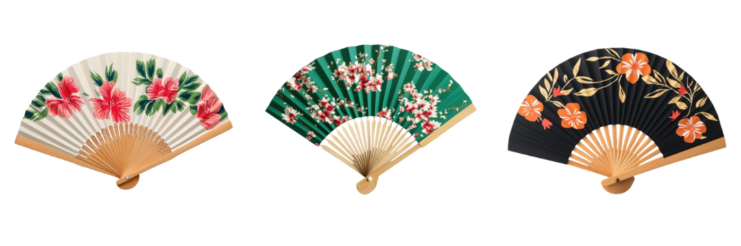 Chinese festival celebration artistic display of elegant fans in a vibrant atmosphere