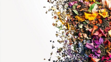 Artistic Teas Composition on White Background