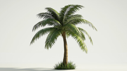 Obraz premium palm tree on a white background in a cartoon background