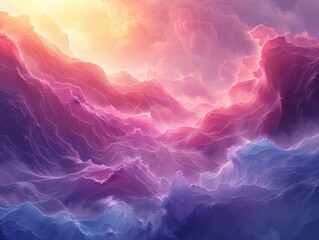 Fototapeta premium Surreal Purple Pink Dreamlike Landscape Abstract Cloudscape Fantasy Background