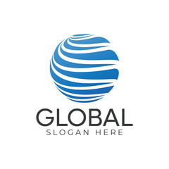 Global earth element geomatric idea logo line internation