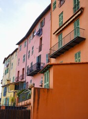colorful houses in Menton, South of France