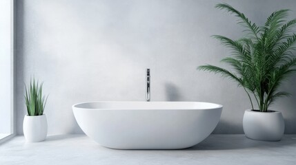 Modern minimalist bathroom with minimal decor. Featuring clean lines and a fresh layout