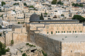 View of the Old City of Jerusalem from the Mount of Olives