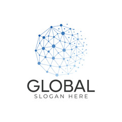 Global earth element geomatric idea logo line internation