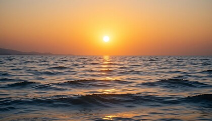 Golden Sunset Over Calm Ocean Waves