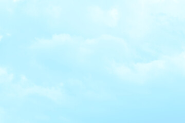 Blue pastel sky with white cloud. Beautiful sky in the morning. Freedom of life, New life beginning and Positive thought and energy concepts.	
