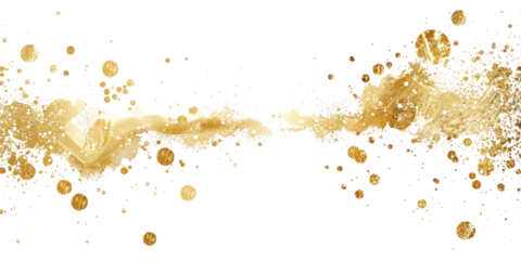 golden splash stain drops isolated on white or transparent png