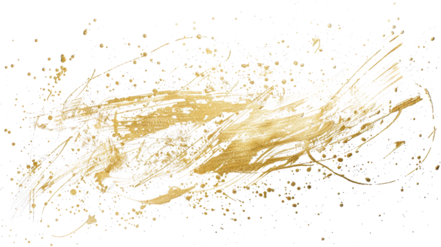 golden splash stain drops isolated on white or transparent png