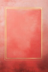 Fototapeta premium Elegant rectangular frame with a gold border on a soft red gradient background. Copy space for text