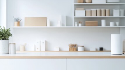 Modern minimalist craft room with minimal decor. Featuring a clean, open design with contemporary lines