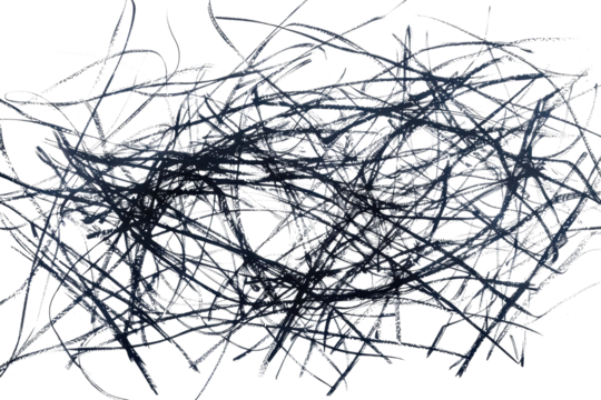 black pastel scratch scribbling texture isolated on white or transparent png