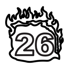 26 Number Vector Line Icon design