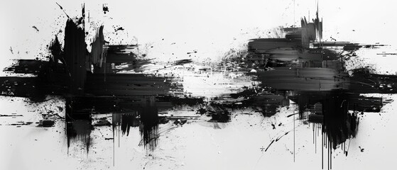 Fototapeta premium Abstract Black Ink Chaos 8K Grunge Texture Background
