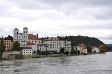 Panorama of the City Passau in Bavaria, Germany 