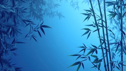 Naklejka premium Serene blue bamboo forest background.