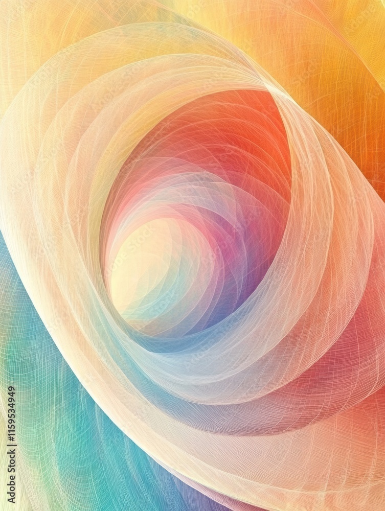 Fototapete Abstract fractal patterns with colorful swirls and smooth gradients create captivating visual texture and space for text or design. Generative AI