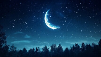 Fototapeta premium Night sky nature landscape background