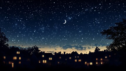 Night sky nature landscape background