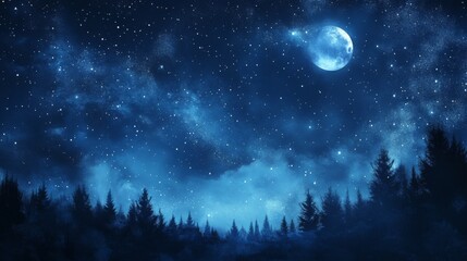 Night sky nature landscape background