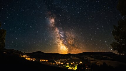 Fototapeta premium Night sky nature landscape background