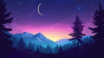 Fototapeta premium Night sky nature landscape background