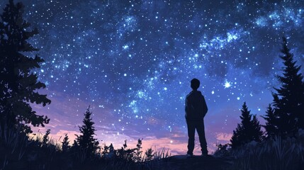 Obraz premium Night sky nature landscape background