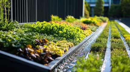 Sustainable Garden with Rainwater Harvesting System